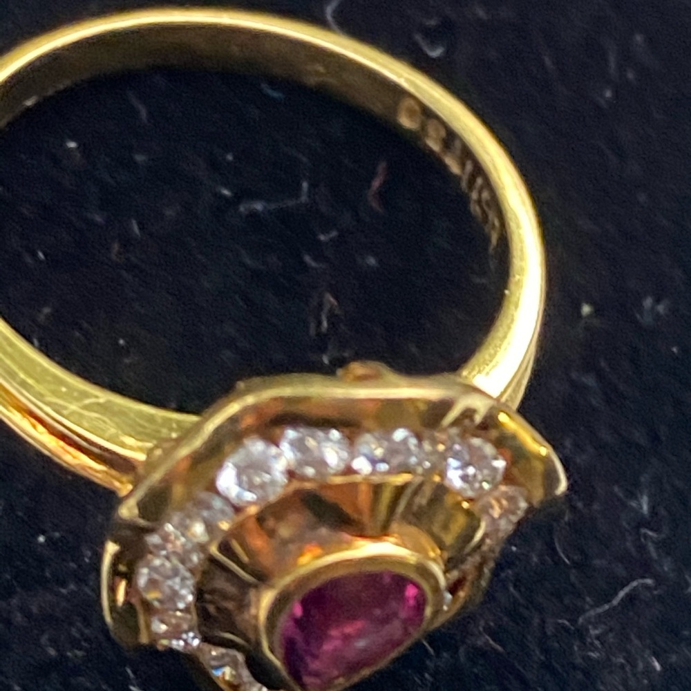 Pear Shaped Ruby With Diamonds Ring - image 2